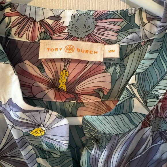 Tory Burch printed cotton shirt dress. Size medium - Picture 2 of 5
